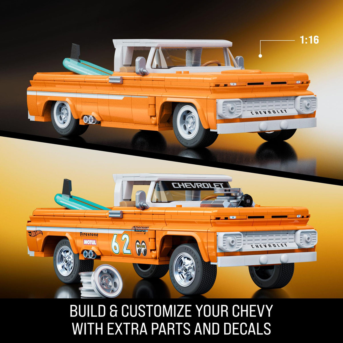 Mattel Brick Shop Hot Wheels Elite Serie Custom '62 Chevy Pickup