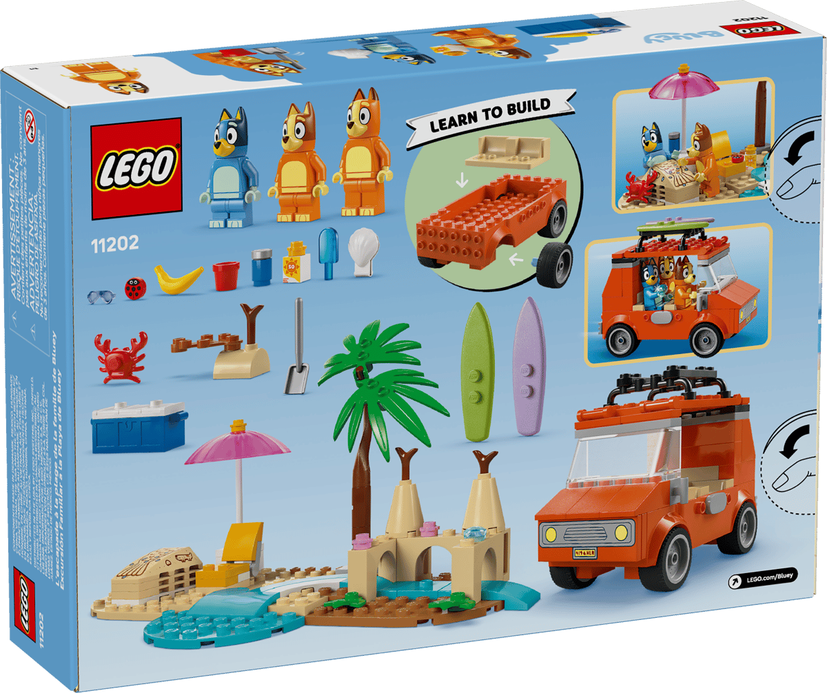 LEGO Bluey Bluey's autorit naar het strand - 11202
