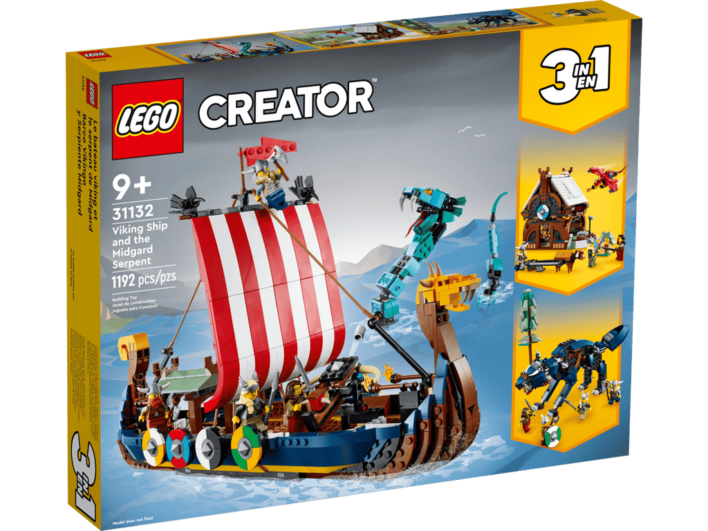 LEGO Creator 3-in-1 Vikingschip en de Midgaardslang - 31132