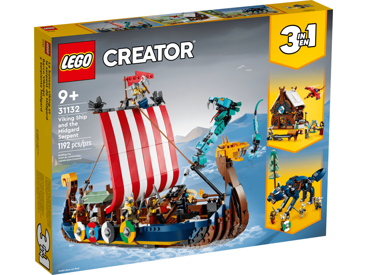 LEGO Creator 3-in-1 Vikingschip en de Midgaardslang - 31132
