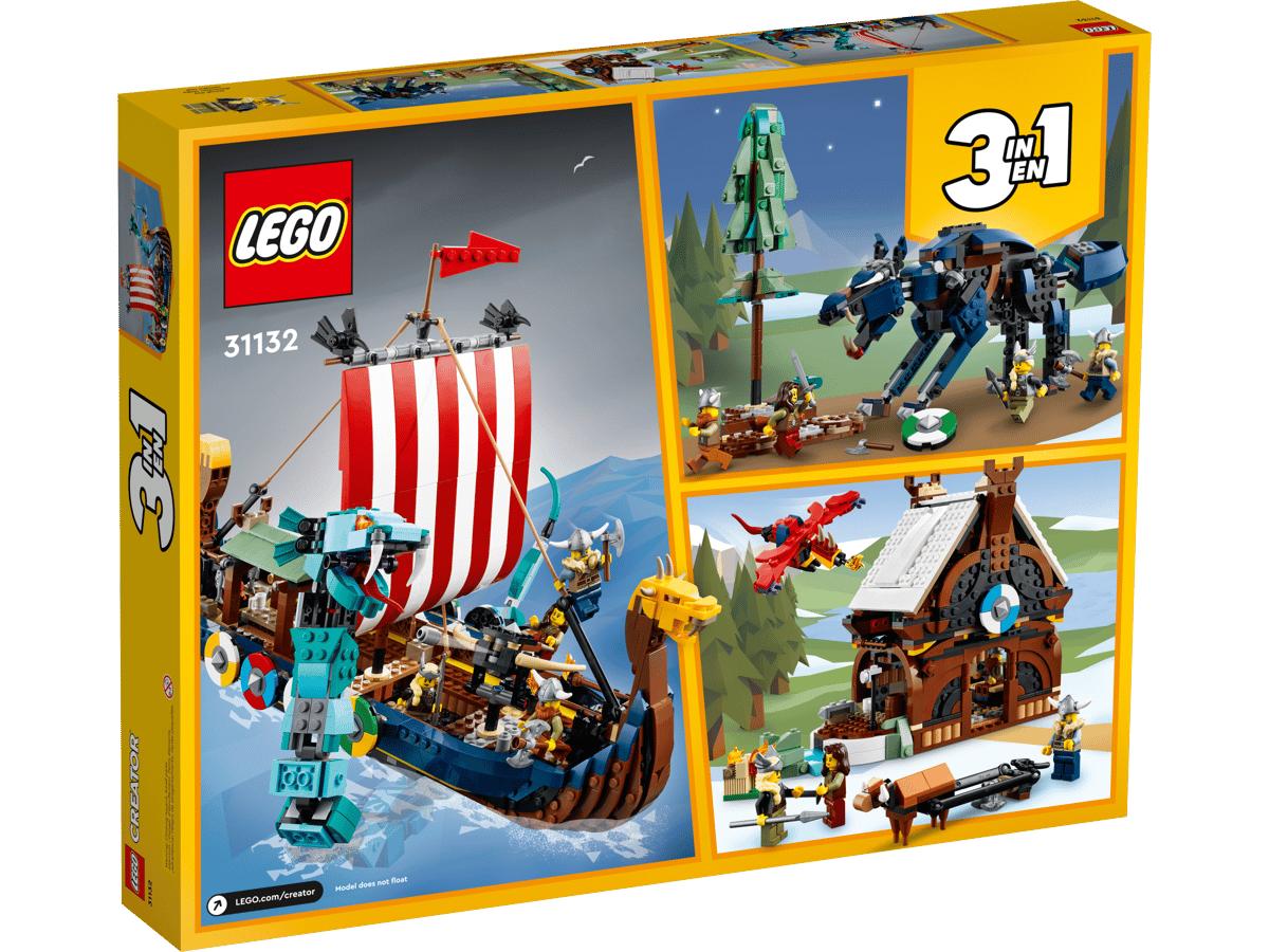 LEGO Creator 3-in-1 Vikingschip en de Midgaardslang - 31132