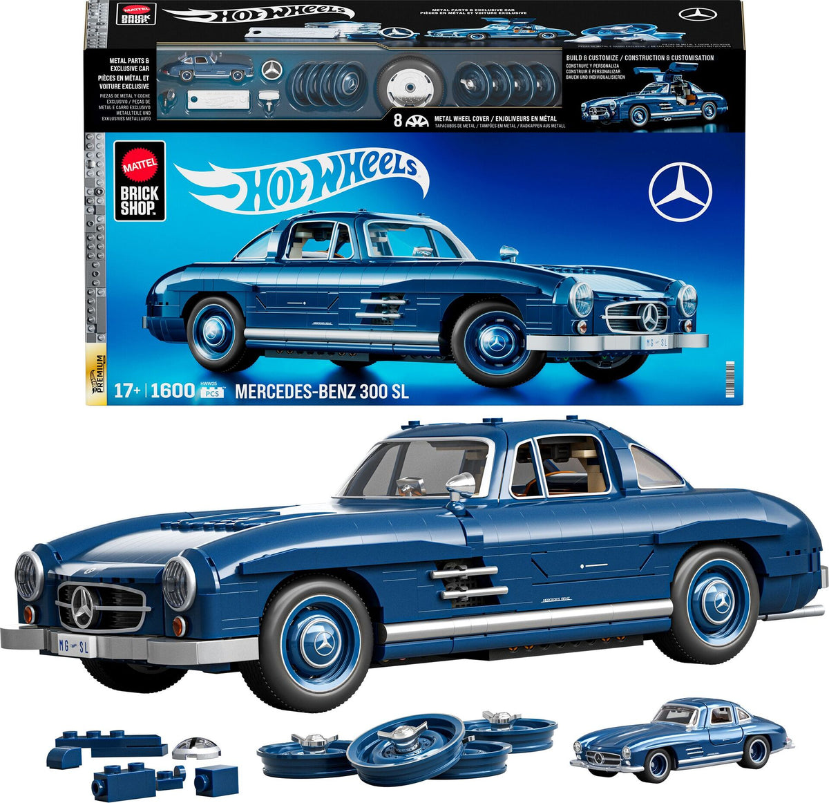 Mattel Brick Shop Hot Wheels Premium Mercedes 300 SL