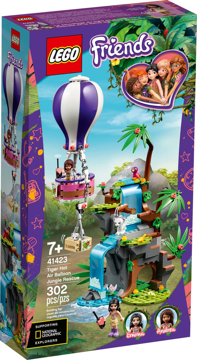 LEGO Friends Tijger reddingsactie met luchtballon in jungle - 41423