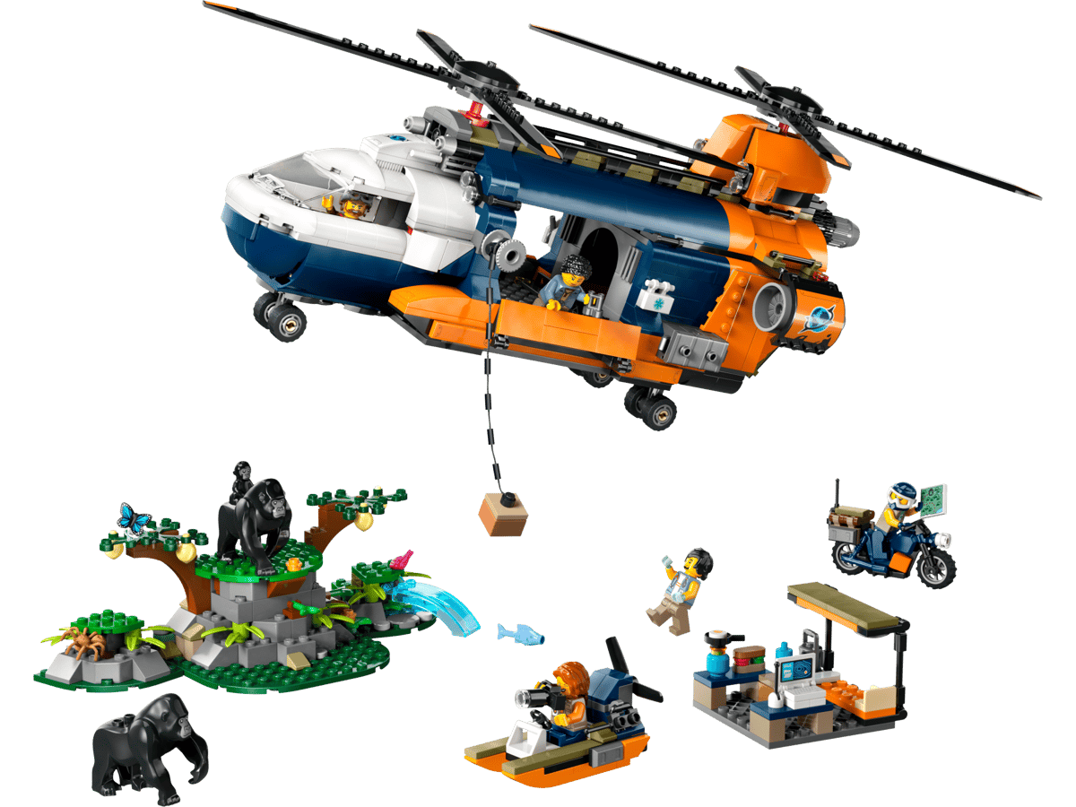 LEGO City Jungleonderzoekers: helikopter bij de basis - 60437