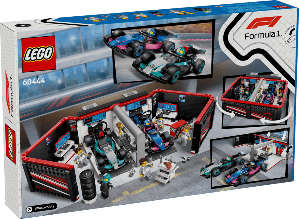 LEGO City F1 garage met Mercedes-AMG en Alpine auto's - 60444