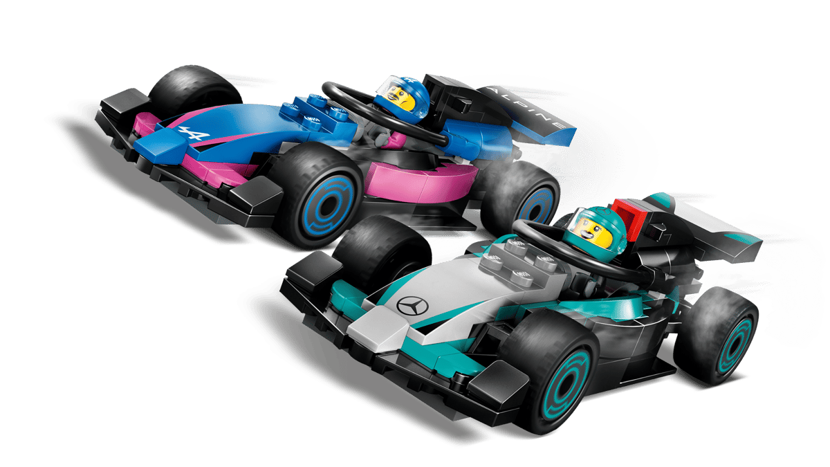 LEGO City F1 garage met Mercedes-AMG en Alpine auto's - 60444
