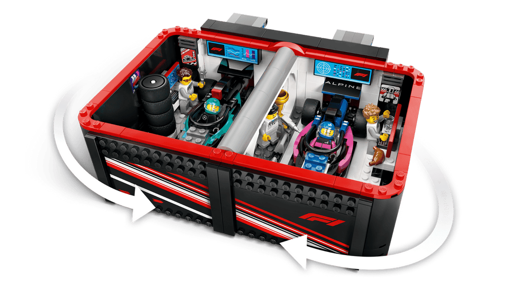 LEGO City F1 garage met Mercedes-AMG en Alpine auto's - 60444