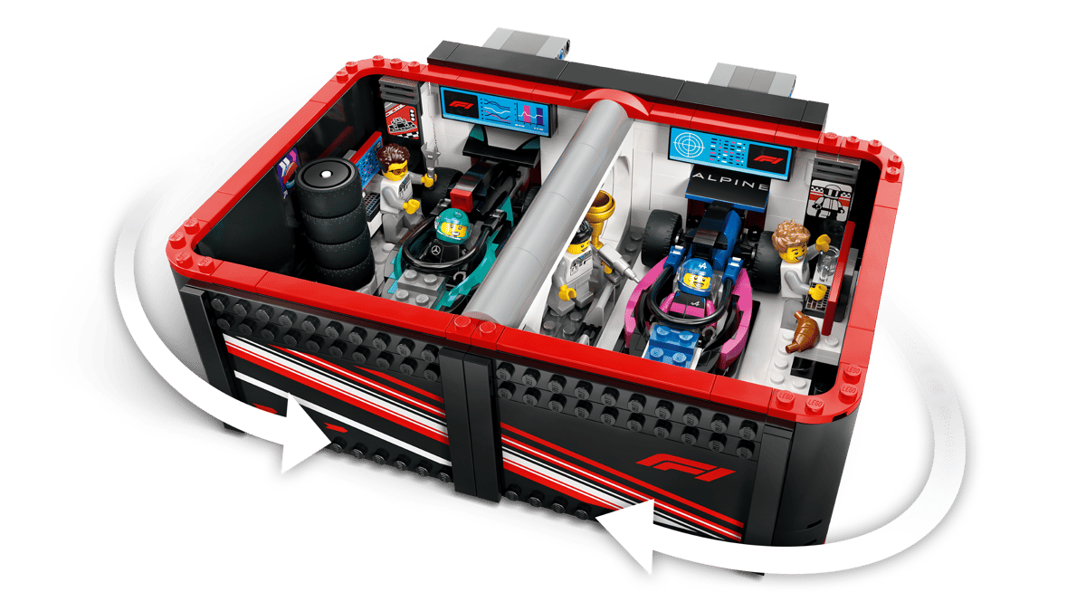 LEGO City F1 garage met Mercedes-AMG en Alpine auto's - 60444