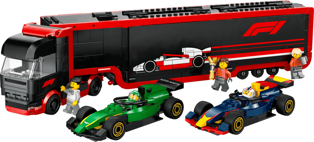 LEGO City F1 truck met RB20 en AMR24 F1® auto's - 60445