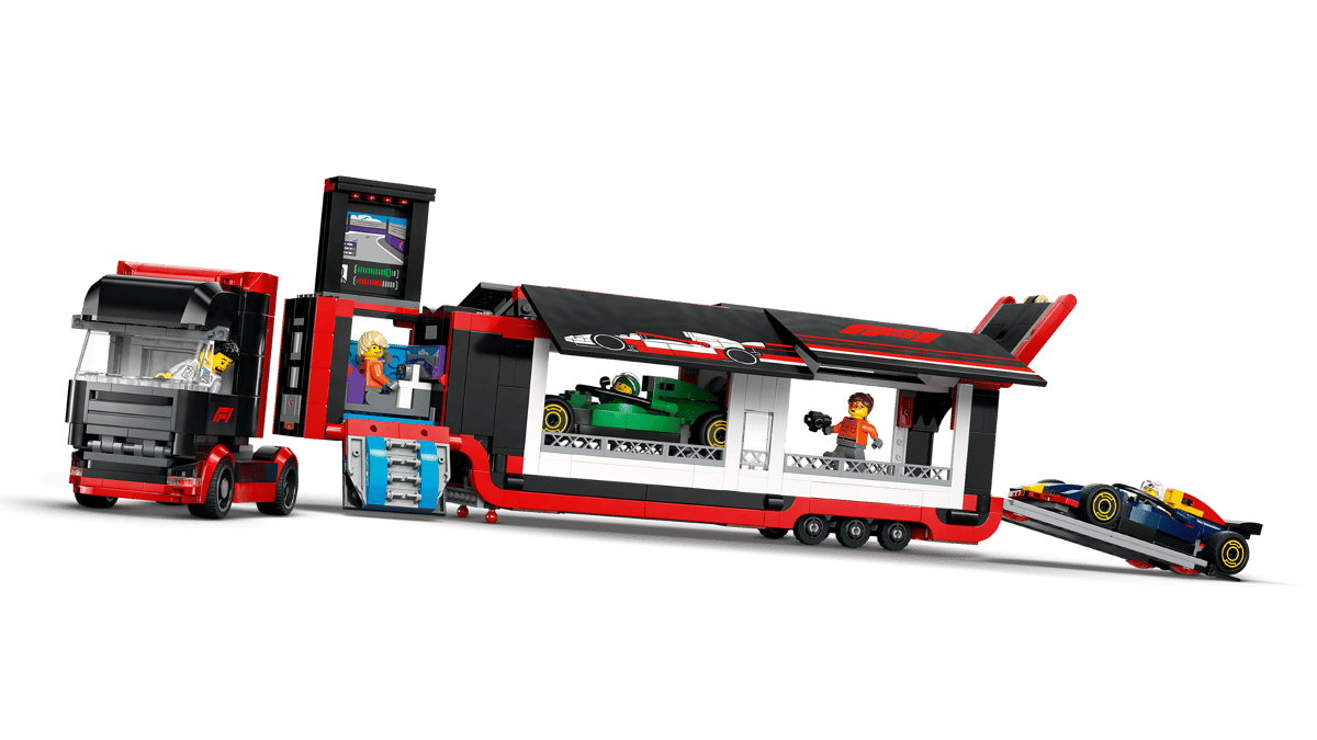 LEGO City F1 truck met RB20 en AMR24 F1® auto's - 60445