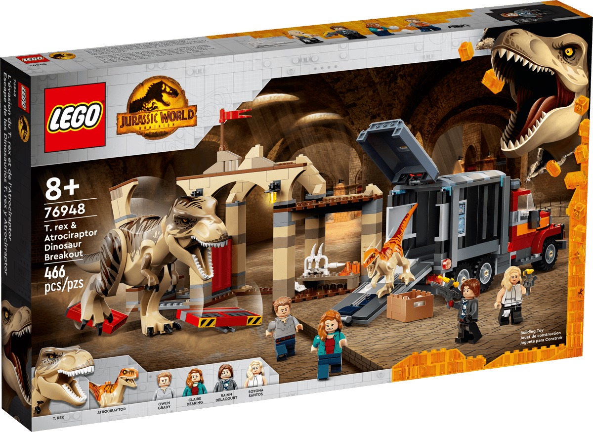 LEGO Jurassic World T. Rex & Atrociraptor Dinosaurus Ontsnapping - 76948