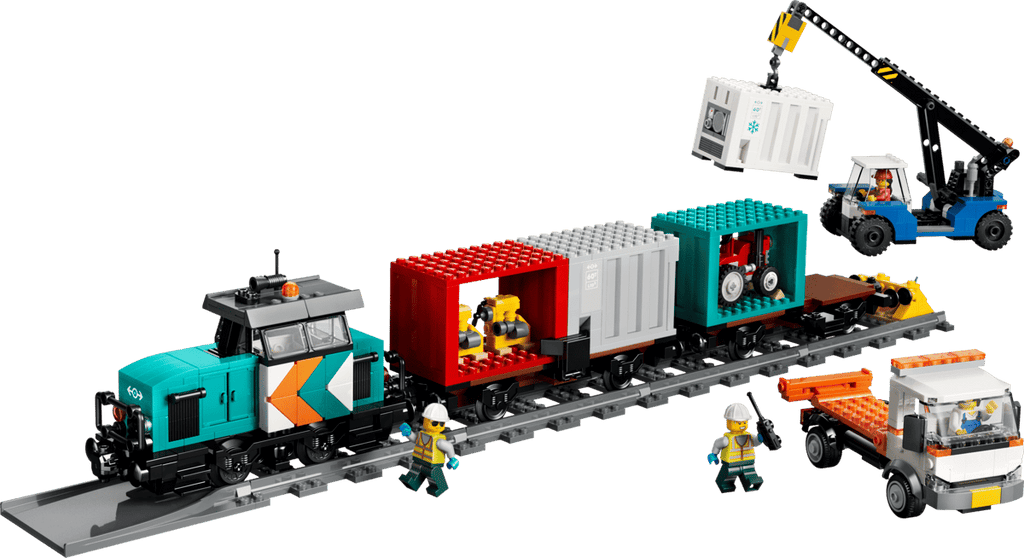 LEGO City Containertrein met Kraan en Vrachtwagen - 60509