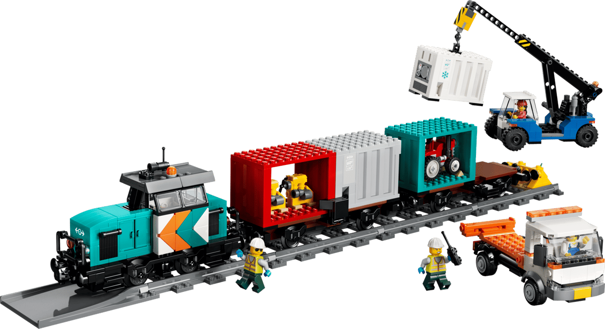 LEGO City Containertrein met Kraan en Vrachtwagen - 60509