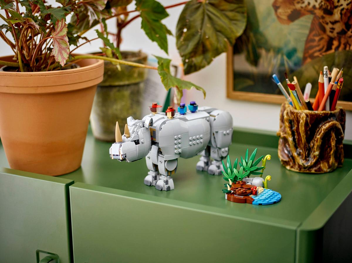 LEGO Creator 3-in-1 Wilde dieren: machtige neushoorn met vogels - 31171