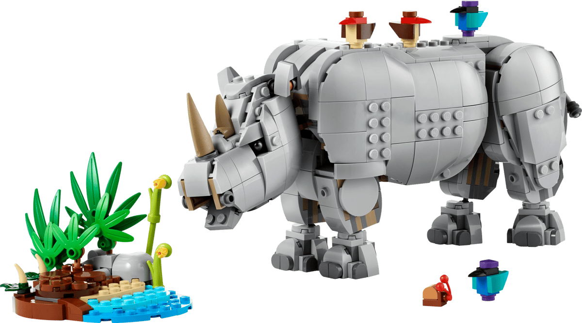 LEGO Creator 3-in-1 Wilde dieren: machtige neushoorn met vogels - 31171