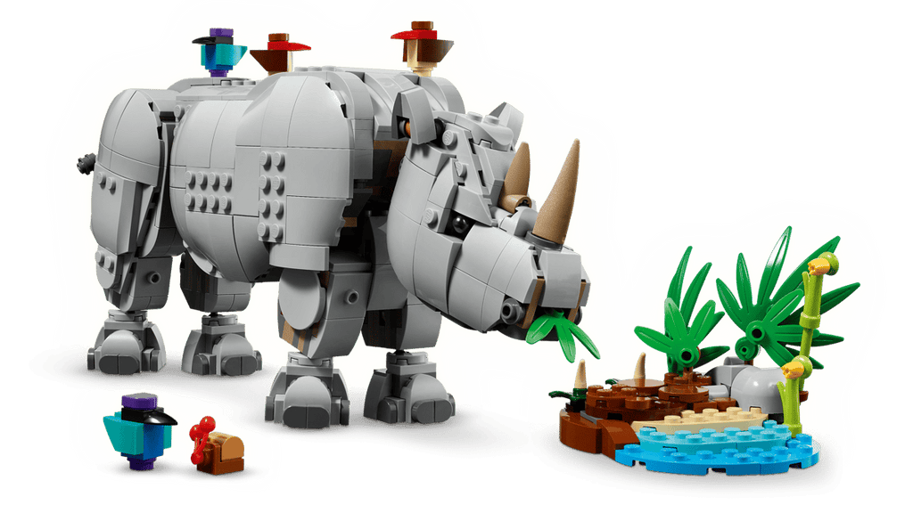 LEGO Creator 3-in-1 Wilde dieren: machtige neushoorn met vogels - 31171