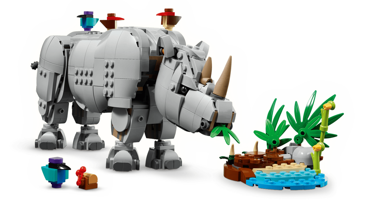 LEGO Creator 3-in-1 Wilde dieren: machtige neushoorn met vogels - 31171